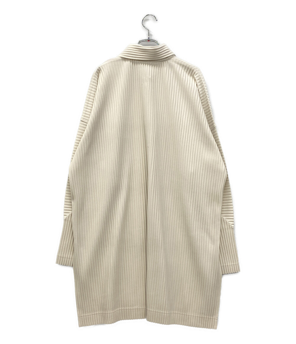 プリーツ vネック ISSEY MIYAKE イッセイミヤケ L〜XL ベージュ 【公式