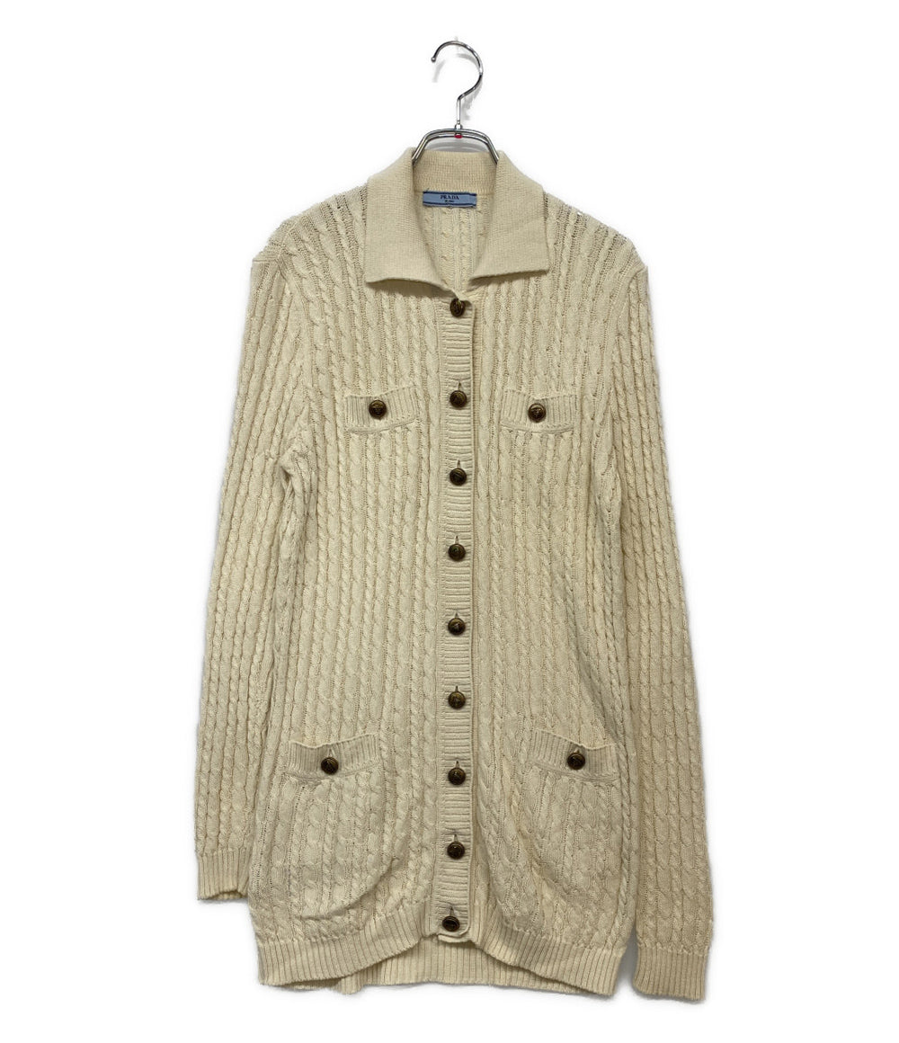 プラダ カーディガン ケーブル編地 22SS P25L81 レディース SIZE 38 PRADA