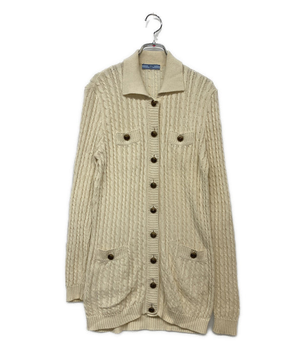 プラダ カーディガン ケーブル編地 22SS P25L81 レディース SIZE 38