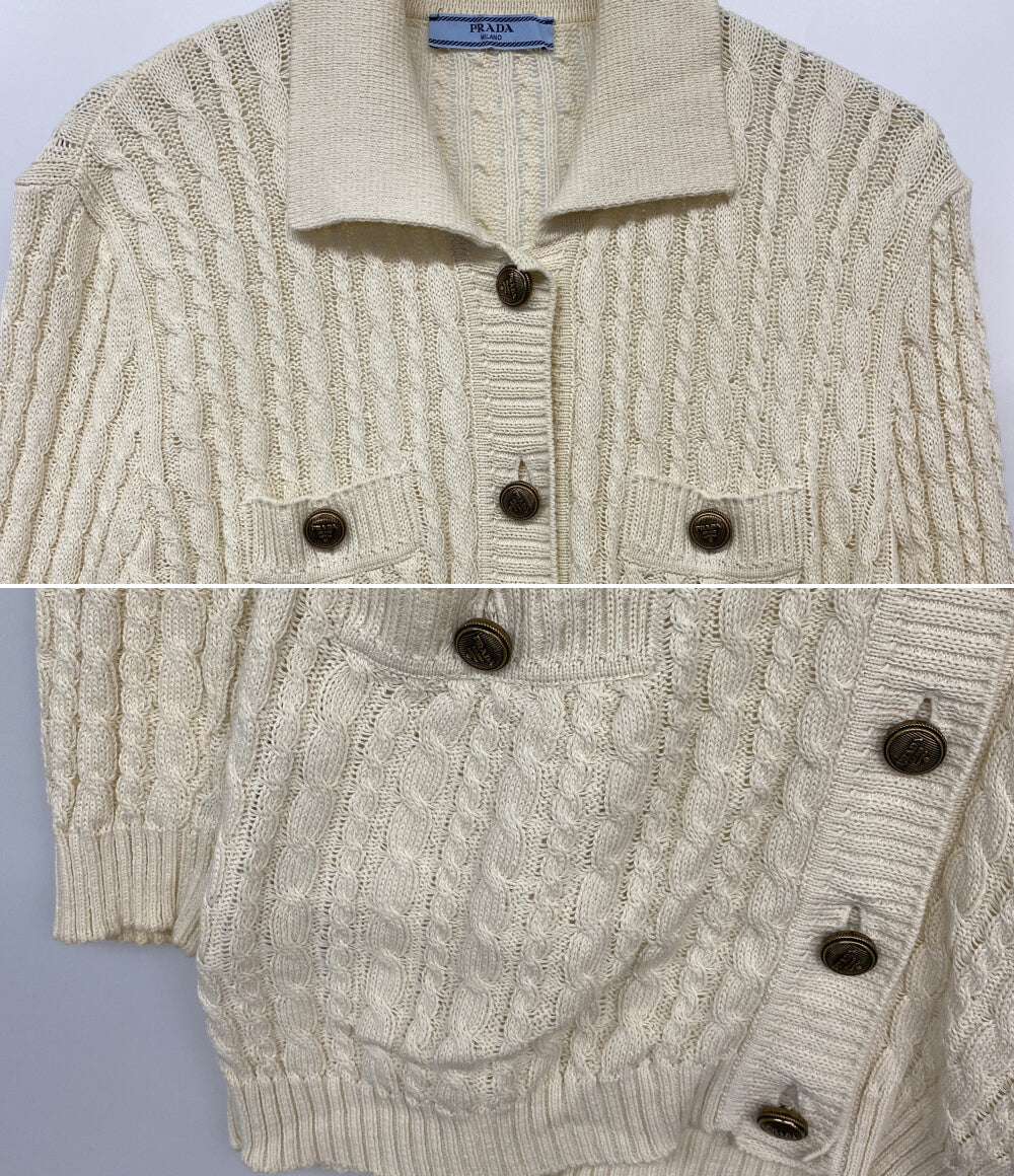 プラダ カーディガン ケーブル編地 22SS P25L81 レディース SIZE 38 PRADA