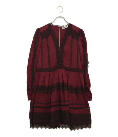 セルフ　ポートレイト 長袖ワンピース レース ボルドー RS20-092 レディース SIZE 6 Self-Portrait