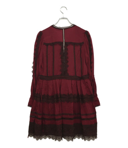 セルフ　ポートレイト 長袖ワンピース レース ボルドー RS20-092 レディース SIZE 6 Self-Portrait