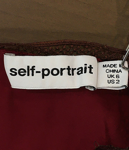 セルフ　ポートレイト 長袖ワンピース レース ボルドー RS20-092 レディース SIZE 6 Self-Portrait