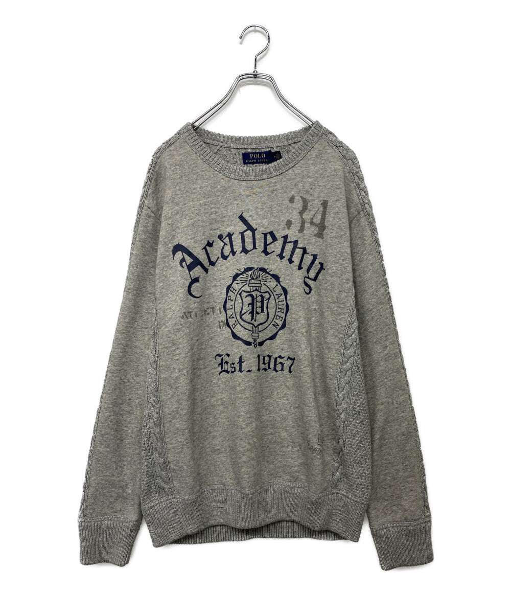 ポロ・ラルフローレン 美品 素材切替スウェットプルオーバー カレッジロゴ メンズ SIZE M RALPH LAUREN