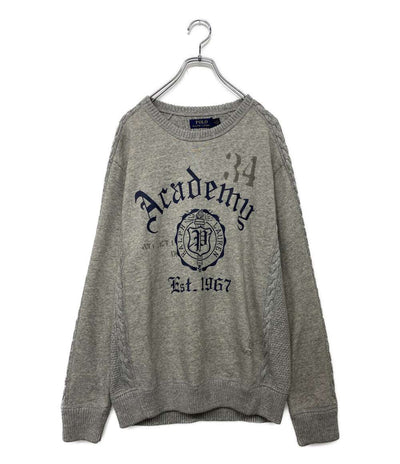 ポロ・ラルフローレン 美品 素材切替スウェットプルオーバー カレッジロゴ メンズ SIZE M RALPH LAUREN