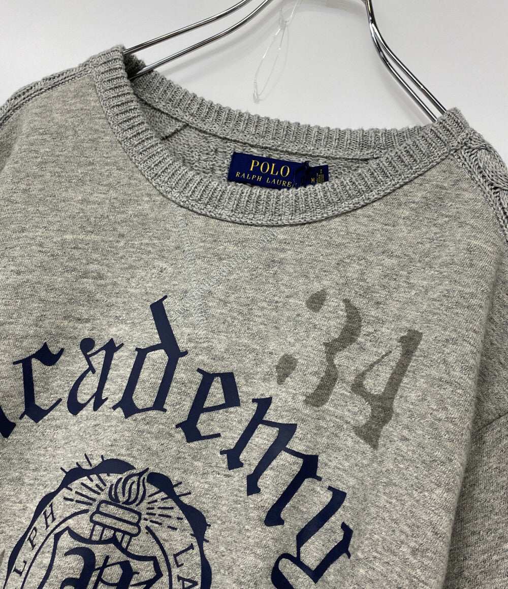 ポロ・ラルフローレン 美品 素材切替スウェットプルオーバー カレッジロゴ メンズ SIZE M RALPH LAUREN