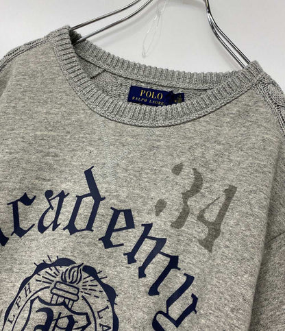 ポロ・ラルフローレン 美品 素材切替スウェットプルオーバー カレッジロゴ メンズ SIZE M RALPH LAUREN