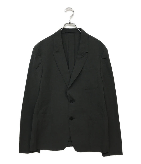 PRADA ワークテーラードジャケット ☆送料関税込☆PRADA ロゴプレート シングルブレスト ジャケット