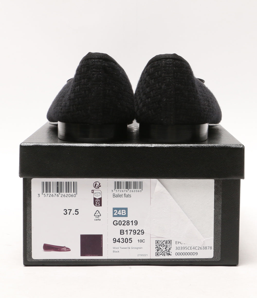 シャネル 美品 パンプス G02819 バレリーナ ツイード レディース SIZE