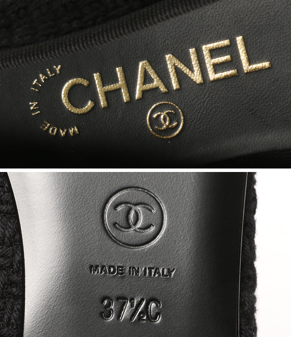 シャネル 美品 パンプス G02819 バレリーナ ツイード レディース SIZE