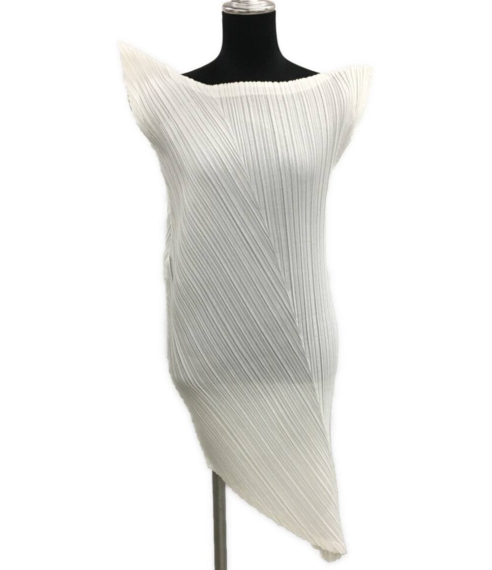 イッセイミヤケ 変形ワンピース アシンメトリー プリーツ加工 IM74-FJ966 レディース SIZE M ISSEY MIYAKE