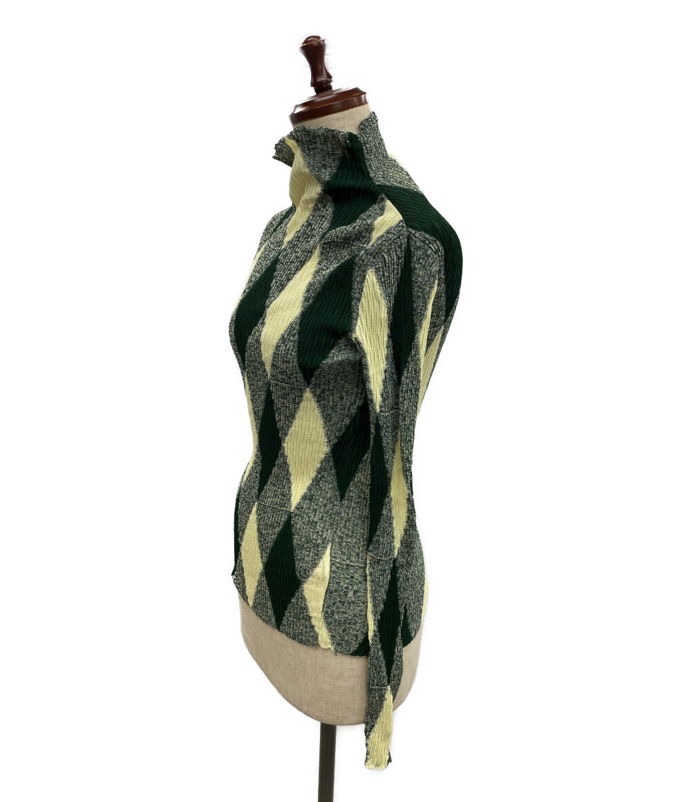 BURBERRY ハイネックカットソー アーガイル レディース SIZE XS バーバリー