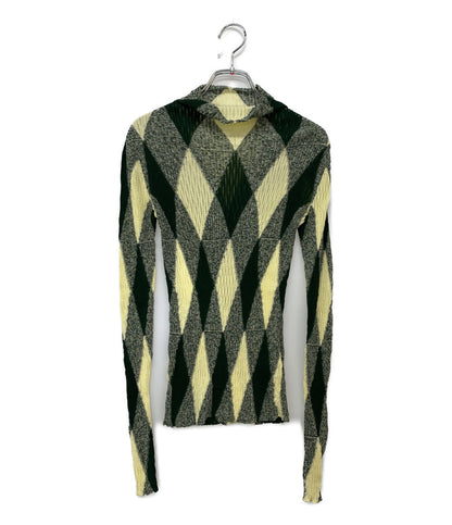 BURBERRY ハイネックカットソー アーガイル レディース SIZE XS バーバリー
