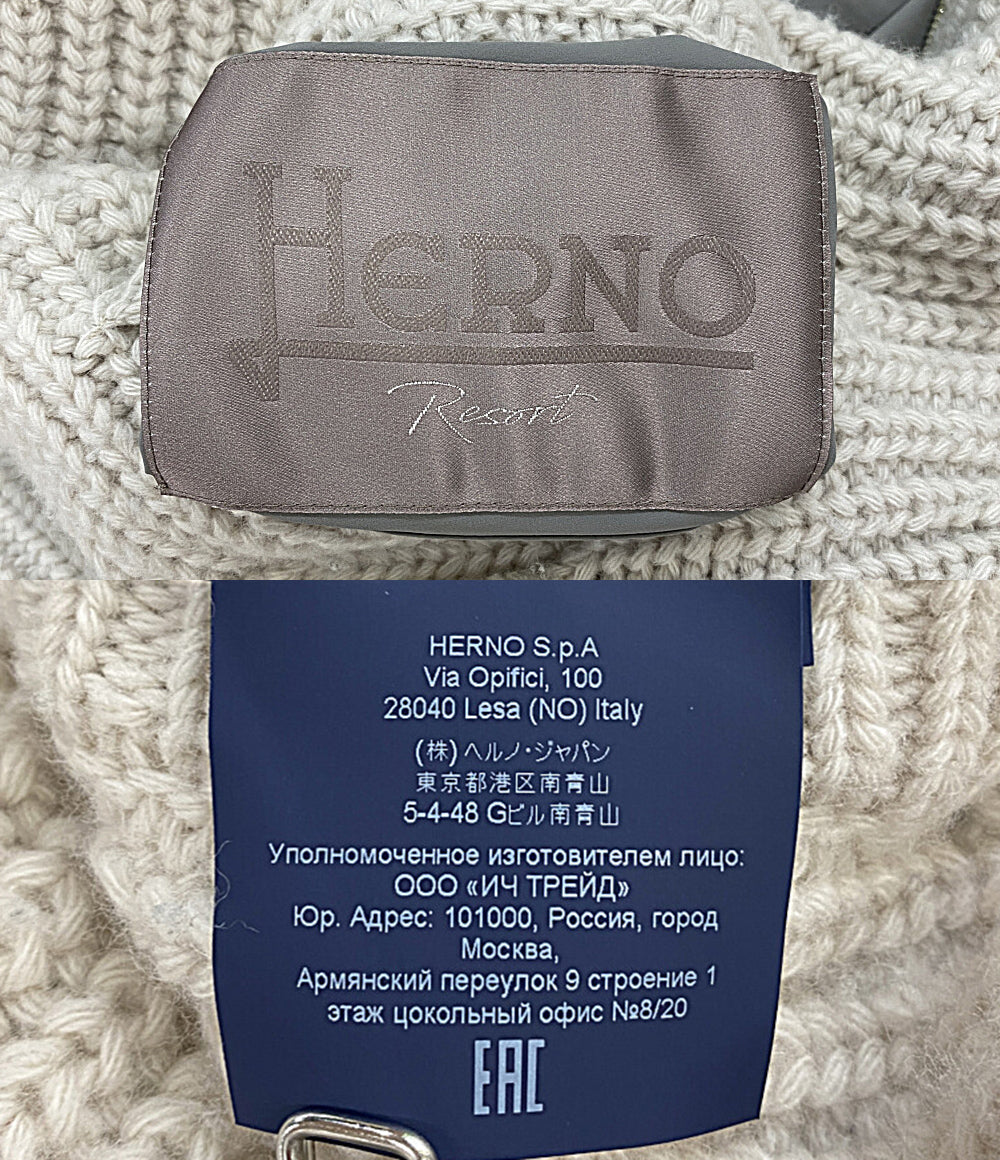 ヘルノ ダウンジャケット ニット ベージュ 57671-52967-1 レディース SIZE 38 HERNO