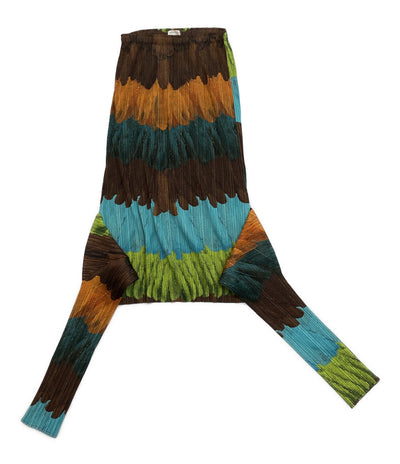 プリーツプリーズ 美品 総柄サルエルパンツ PP33-JF713 レディース SIZE 3 PLEATS PLEASE