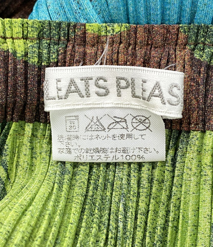 美品 PLEATS PLEASE 総柄サルエルパンツ PP33-JF713 レディース SIZE 3 プリーツプリーズ