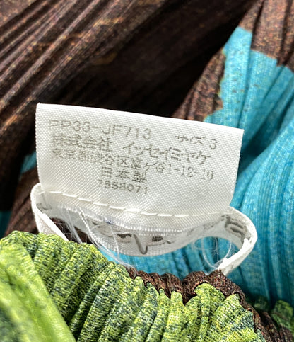 美品 PLEATS PLEASE 総柄サルエルパンツ PP33-JF713 レディース SIZE 3 プリーツプリーズ
