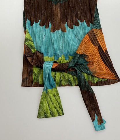 美品 PLEATS PLEASE 総柄サルエルパンツ PP33-JF713 レディース SIZE 3 プリーツプリーズ