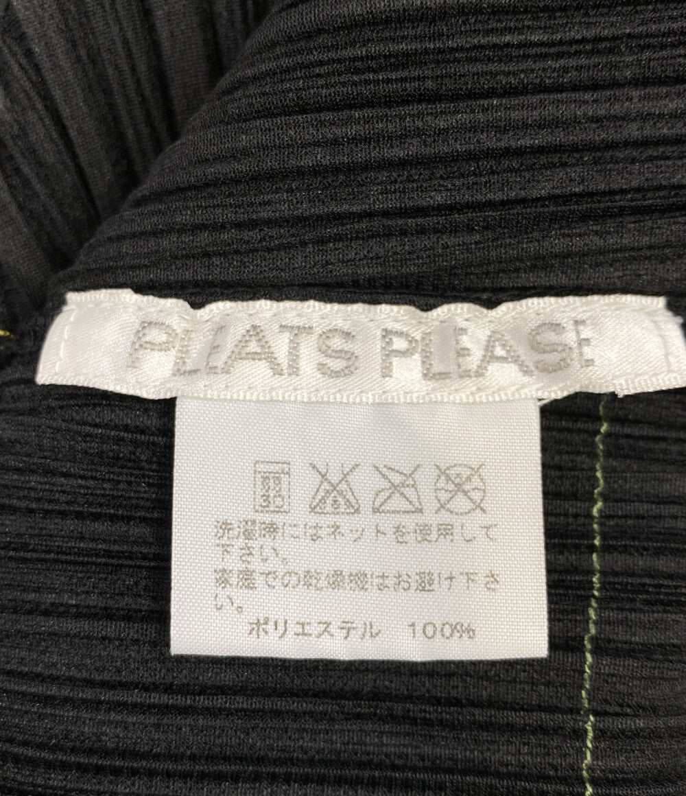 プリーツプリーズ 美品 プリーツシャツ 総柄 幾何学 PP43-JK832 レディース SIZE 3 PLEATS PLEASE