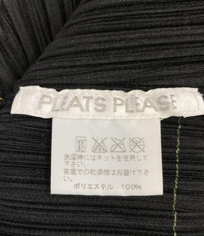 プリーツプリーズ 美品 プリーツシャツ 総柄 幾何学 PP43-JK832 レディース SIZE 3 PLEATS PLEASE