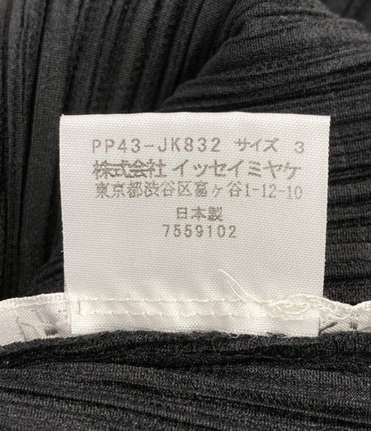 プリーツプリーズ 美品 プリーツシャツ 総柄 幾何学 PP43-JK832 レディース SIZE 3 PLEATS PLEASE