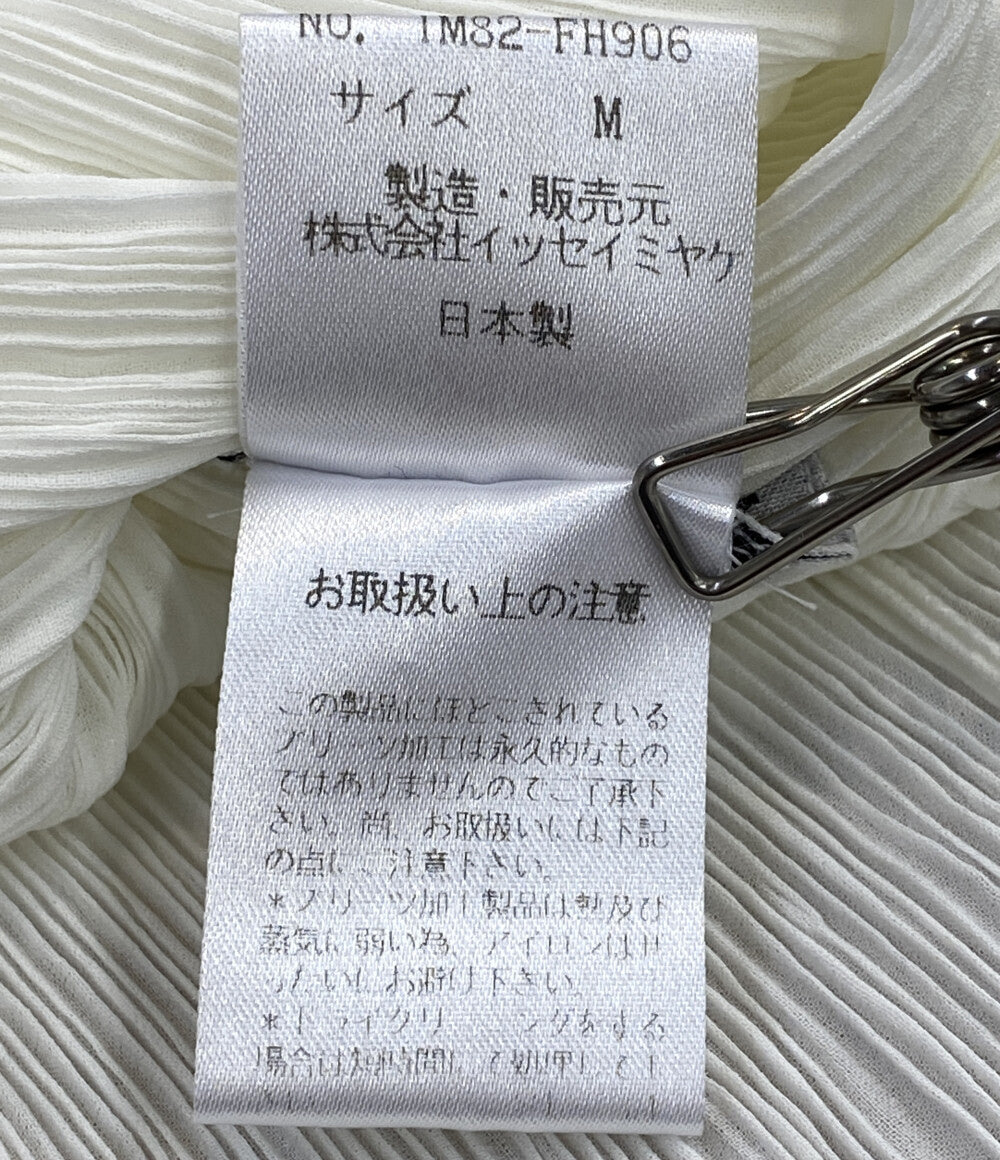 イッセイミヤケ ノースリーブワンピース ホワイト プリーツ加工 IM82-FH906 レディース SIZE M ISSEY MIYAKE