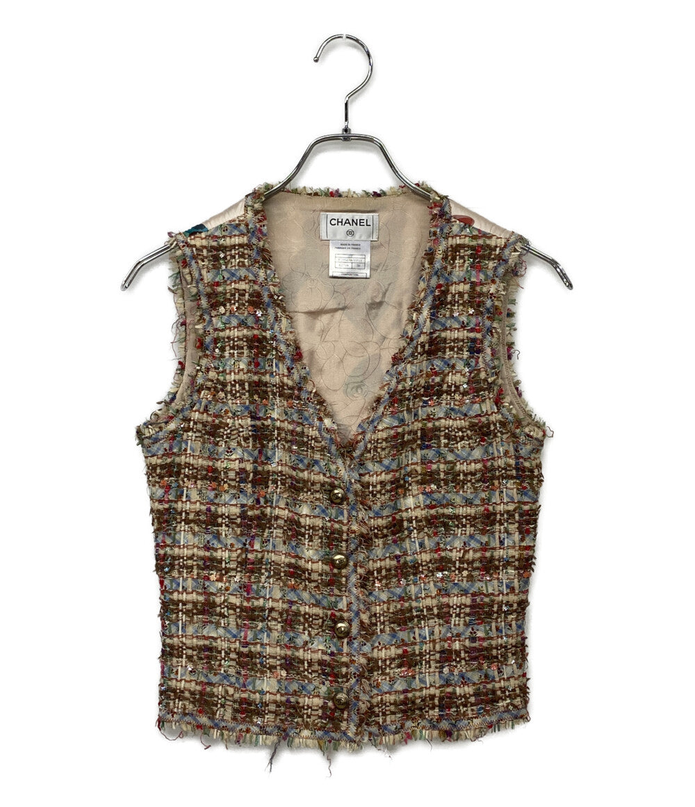 シャネル ツイードベスト P25543W03511 05P レディース SIZE 38 CHANEL