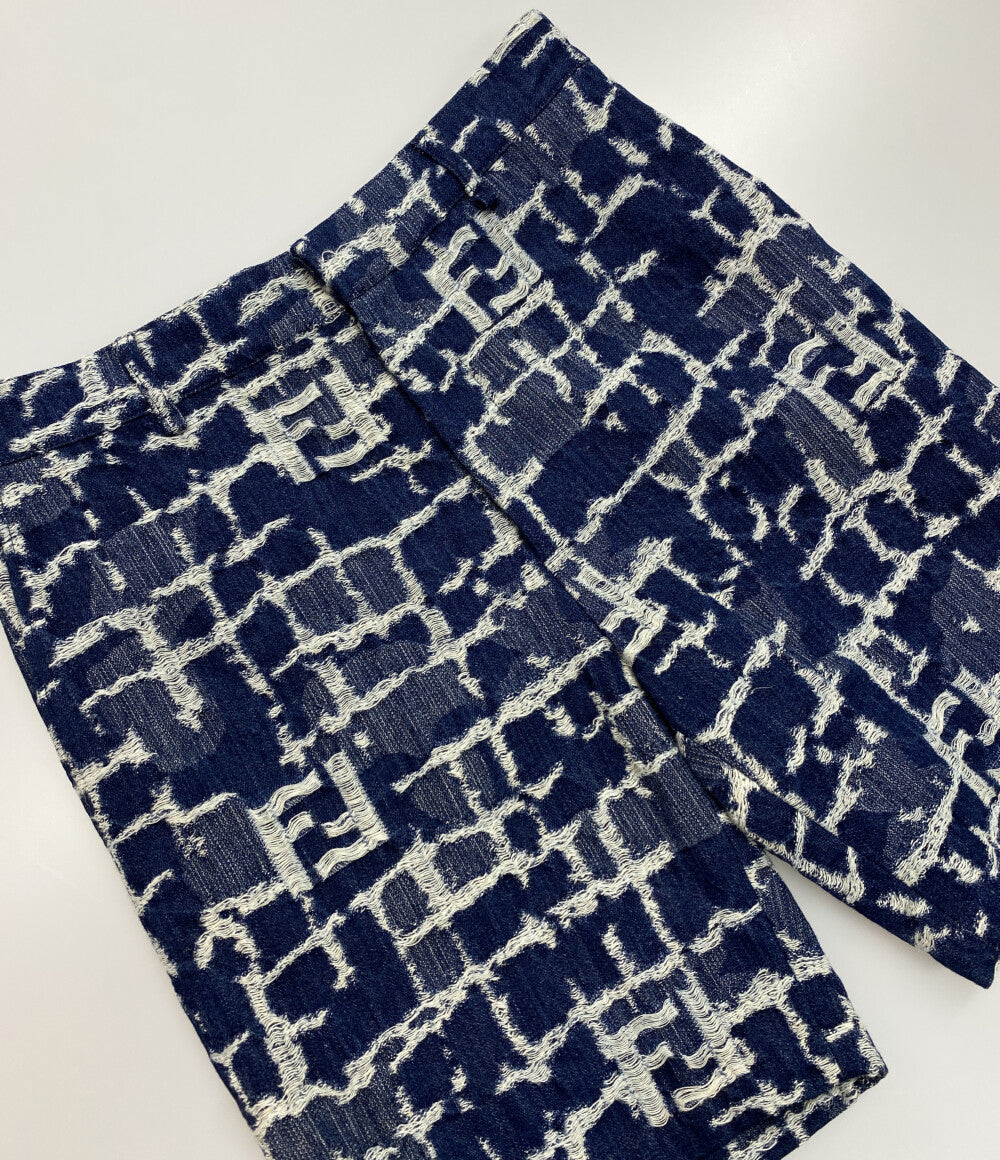美品 FENDI デニムハーフパンツ ズッカ FLP347 メンズ SIZE 34 フェンディ