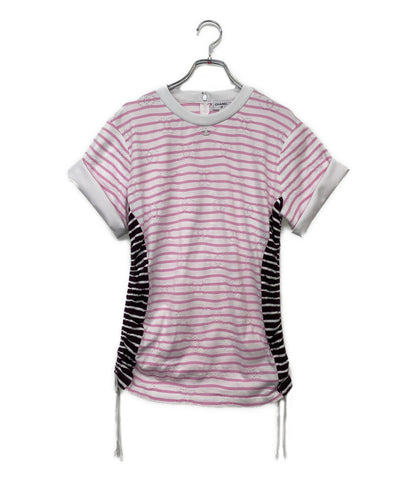 CHANEL 半袖Tシャツ ココマーク ピンク ボーダー 24年 P77169K11149 レディース SIZE 38 シャネル