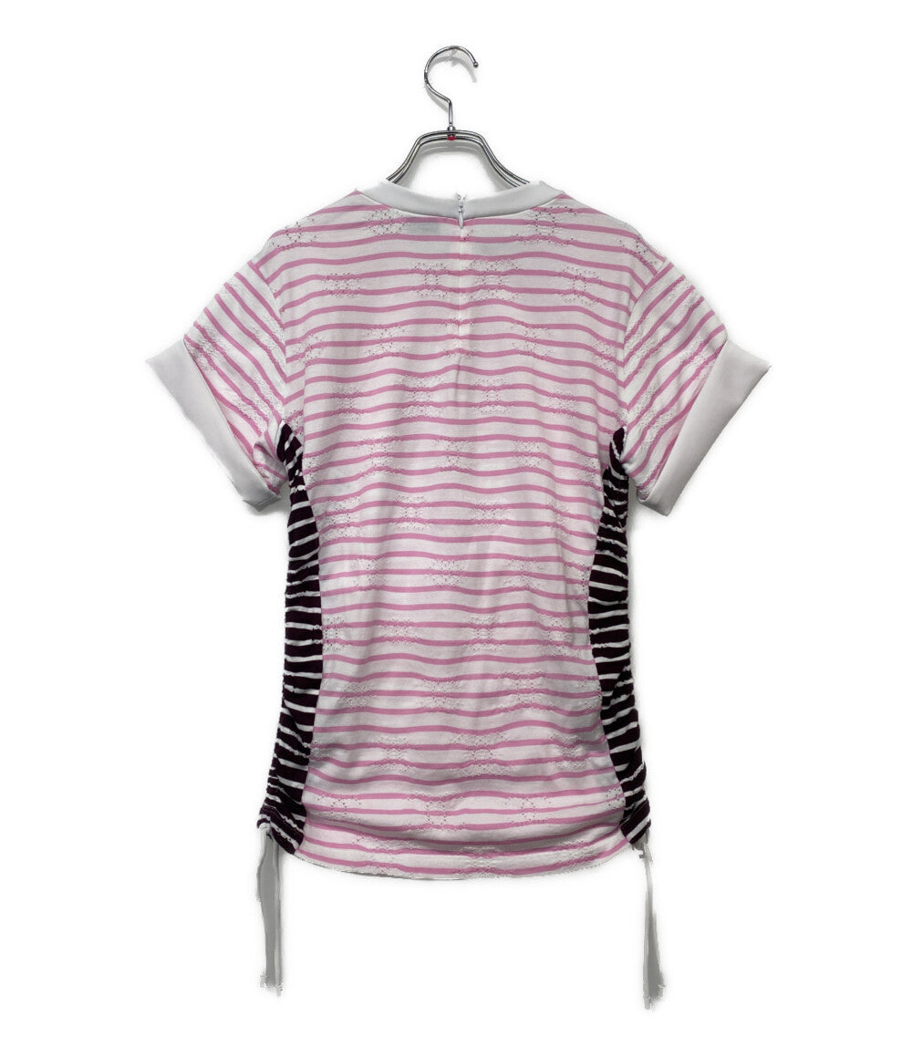 CHANEL 半袖Tシャツ ココマーク ピンク ボーダー 24年 P77169K11149
