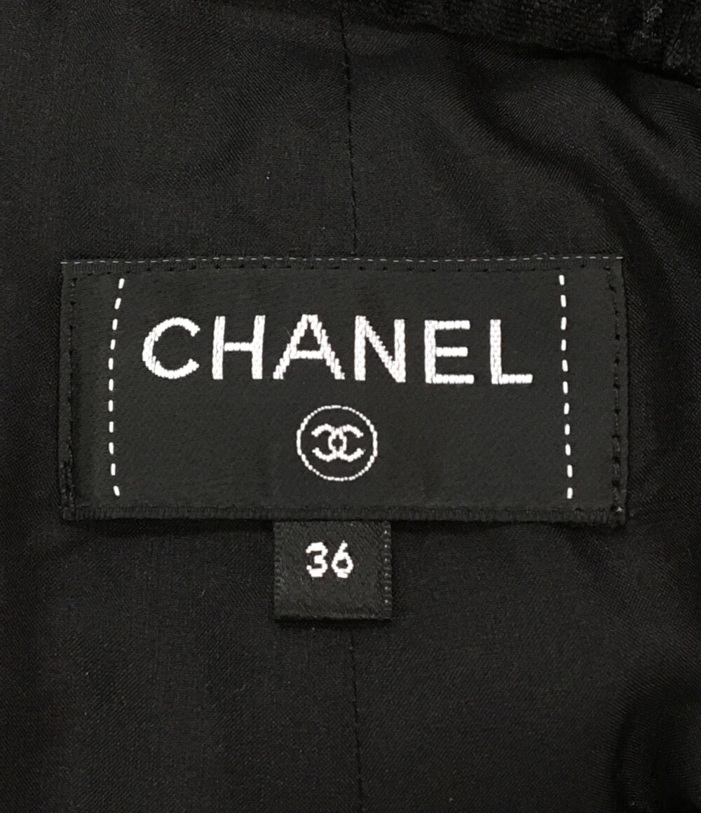 美品 CHANEL パンツ P73335 V64833 ベロア ロング ストレート レディース SIZE 36 シャネル