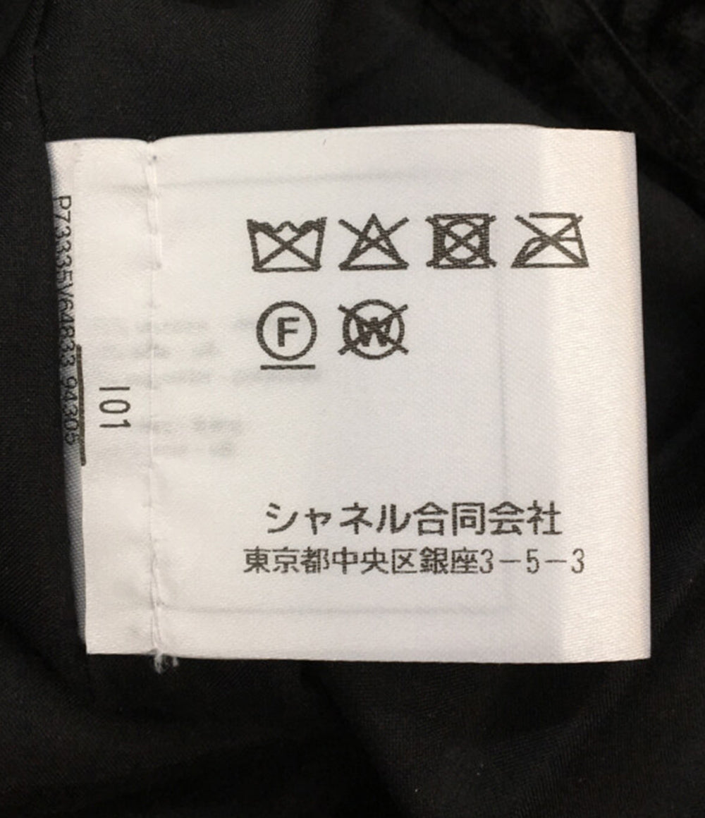 美品 CHANEL パンツ P73335 V64833 ベロア ロング ストレート レディース SIZE 36 シャネル