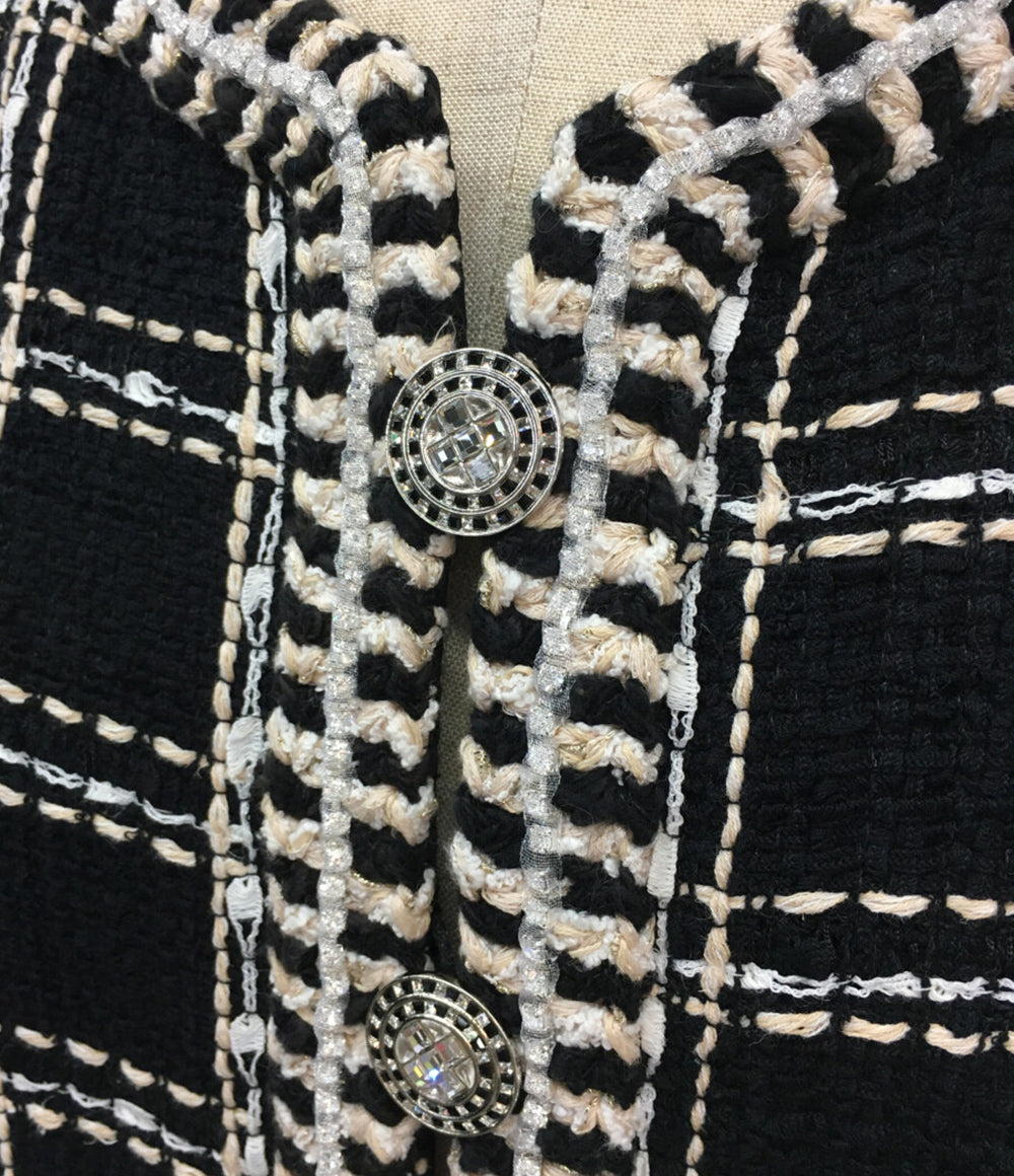 CHANEL 長袖ワンピース P73931V65545 ツイード レディース SIZE 34 シャネル