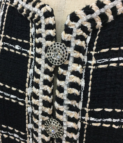 CHANEL 長袖ワンピース P73931V65545 ツイード レディース SIZE 34 シャネル