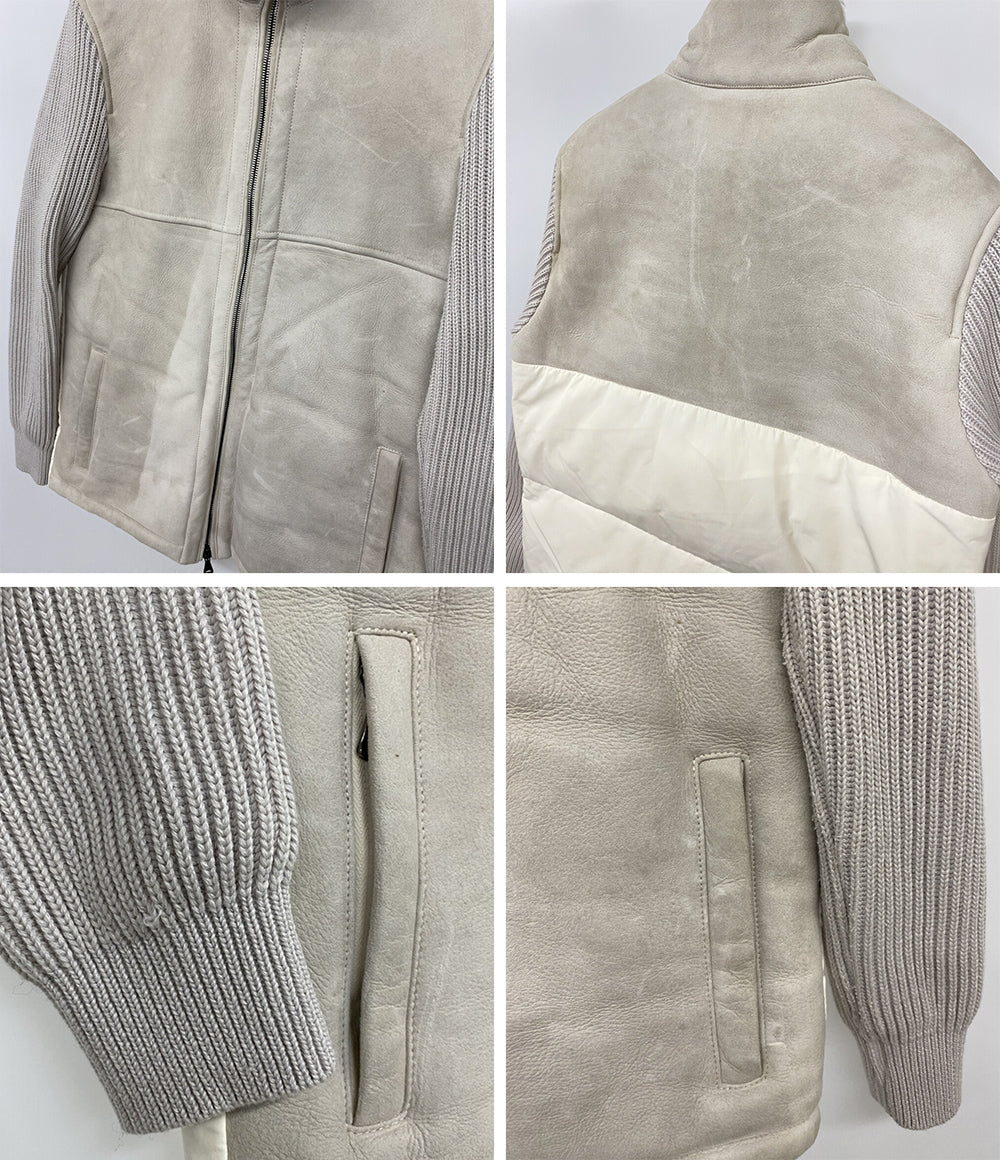 EMMETI ムートンダウンジャケット 袖切替 メンズ SIZE 46 エンメティ