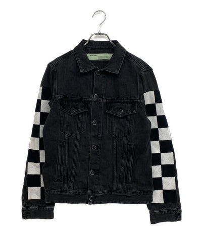 オフホワイト デニムジャケット スクエアデザイン OMYE005S18812025 メンズ SIZE S OFF WHITE