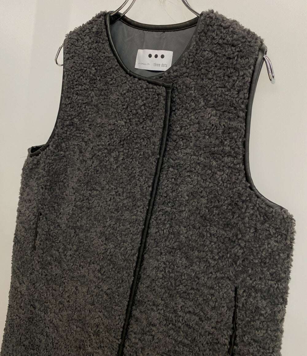 スリードッツ ベスト グレー プードル PB0001Y レディース SIZE S THree dots