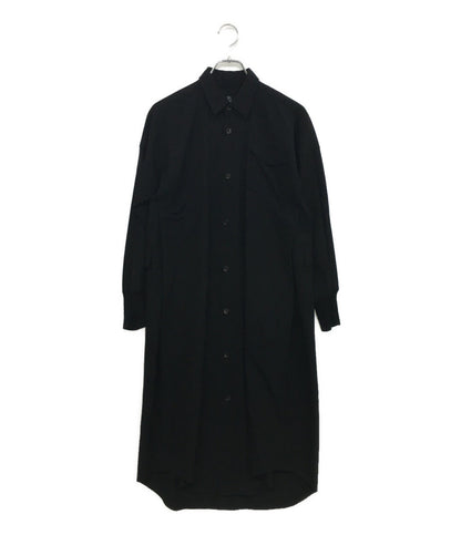 Y’ｓ 長袖シャツワンピース ウールギャバ 14SS YG-D07-100 レディース SIZE 3 ワイズ