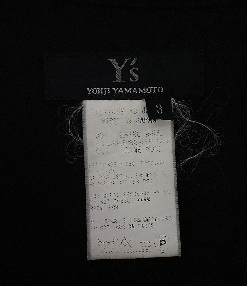 Y’ｓ 長袖シャツワンピース ウールギャバ 14SS YG-D07-100 レディース SIZE 3 ワイズ