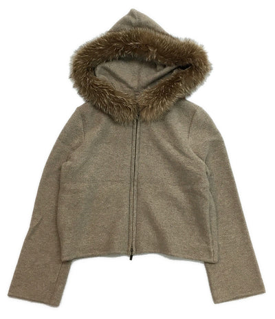 foxey ジップアップニット カシミヤ フォックスファー レディース SIZE 38 フォクシー