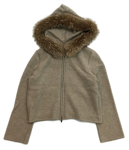 foxey ジップアップニット カシミヤ フォックスファー レディース SIZE 38 フォクシー