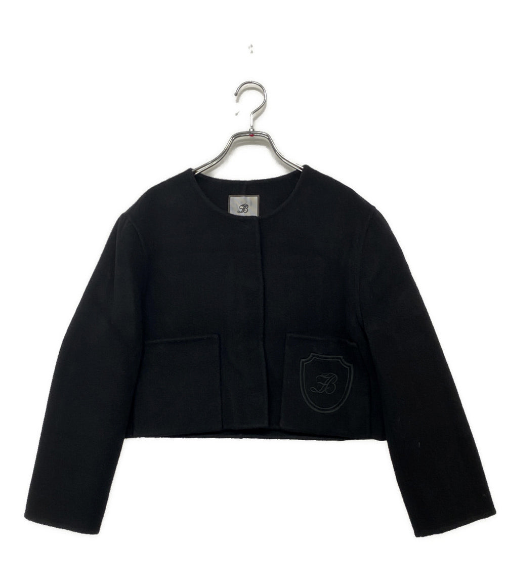 FOXEY BOUTIQUE ジャケット カシミヤ ブラック ショート レディース SIZE 38 フォクシー