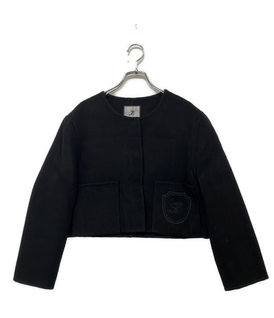 FOXEY BOUTIQUE ジャケット カシミヤ ブラック ショート レディース SIZE 38 フォクシー