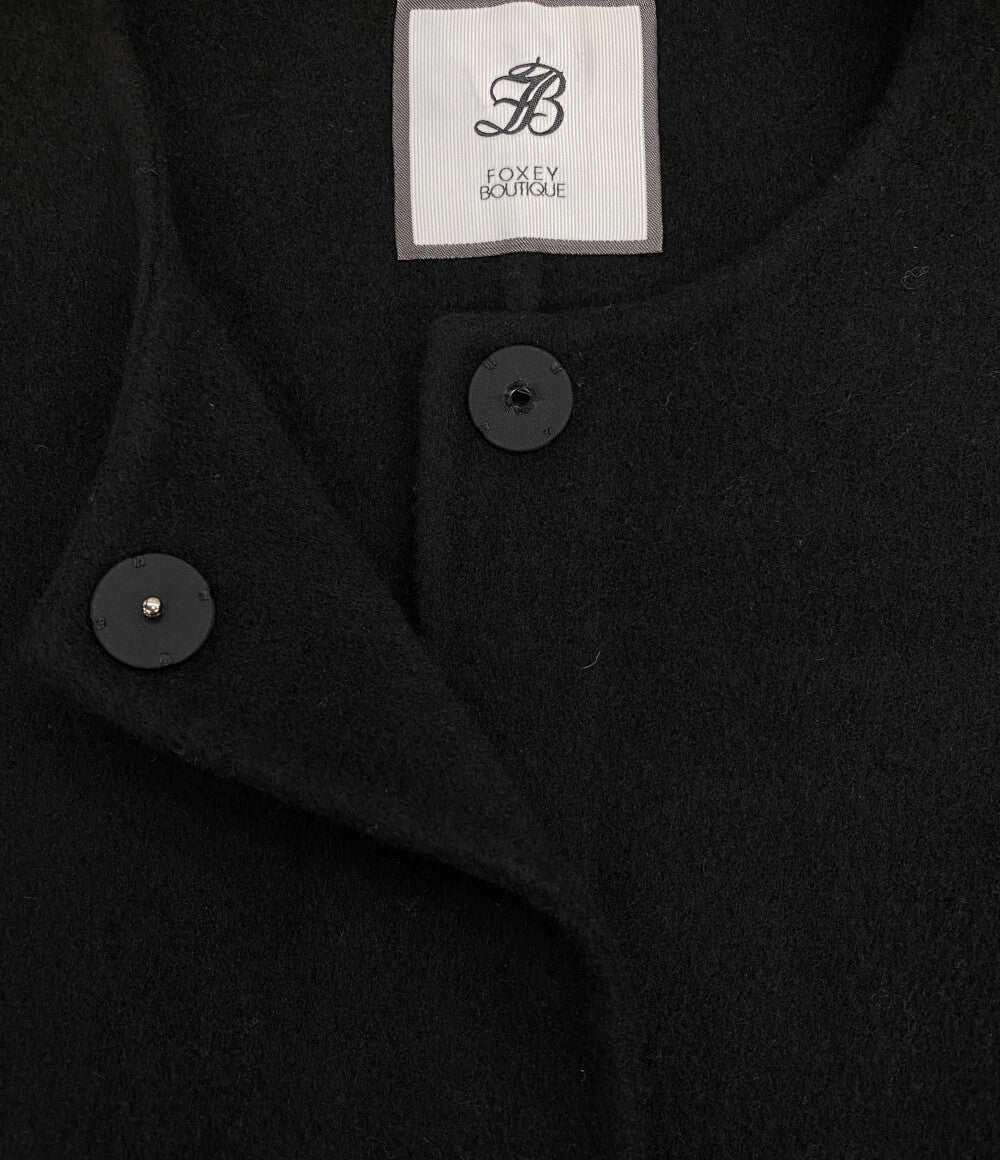 FOXEY BOUTIQUE ジャケット カシミヤ ブラック ショート レディース SIZE 38 フォクシー