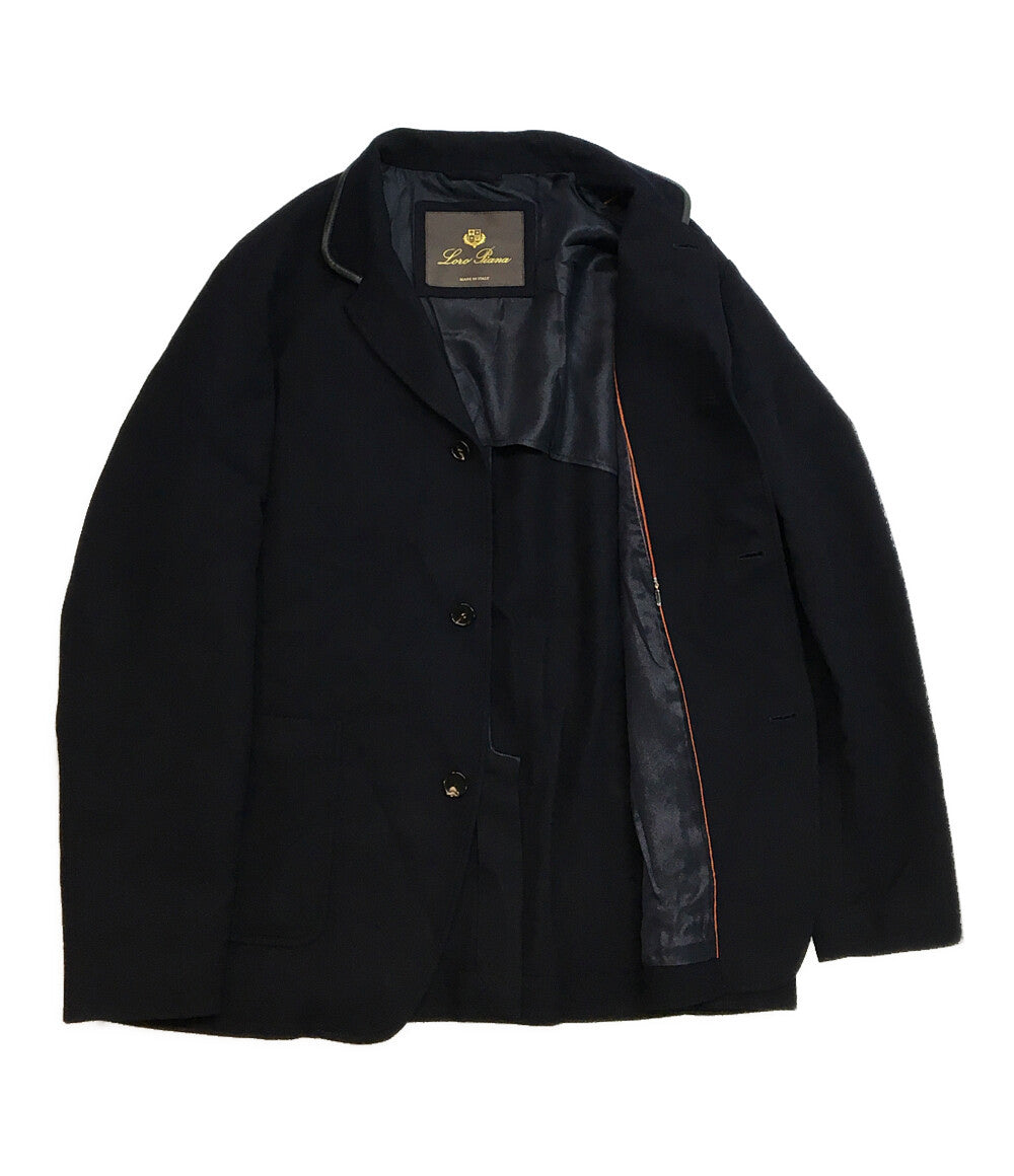 美品✨ロロピアーナ LoroPiana カシミヤ100% テーラードジャケット黒 LoroPiana ロロピアーナ カシミヤ ジャケット SPAGNA メンズ SIZE XL