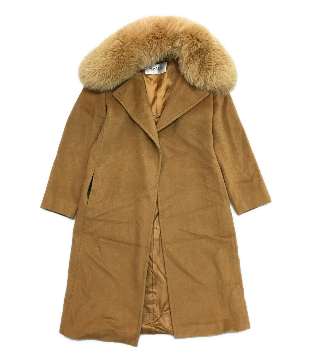 MAX MARA ファーガウンコート キャメル レディース SIZE 40 マックスマーラ