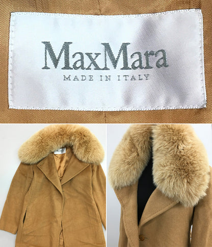 MAX MARA ファーガウンコート キャメル レディース SIZE 40 マックスマーラ