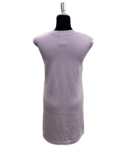 シャネル ノースリーブパールワンピース パープル P53637 レディース SIZE 34 CHANEL