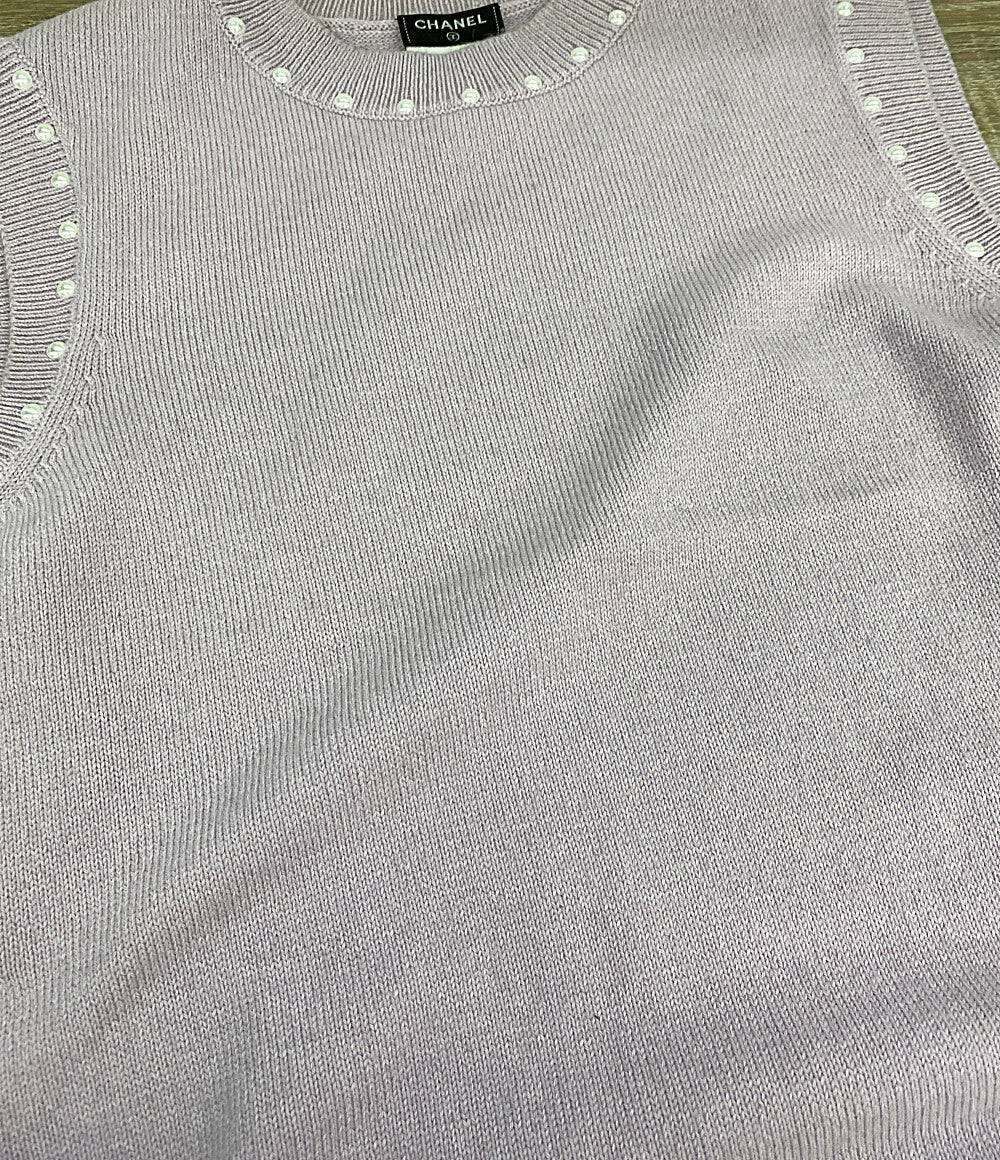 シャネル ノースリーブパールワンピース パープル P53637 レディース SIZE 34 CHANEL