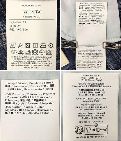 ヴァレンチノ デニムパンツ ロゴ パッチ ストレートレッグ レディース SIZE 24 VALENTINO